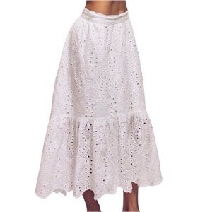 Joie High Low White Eyelet Skirt